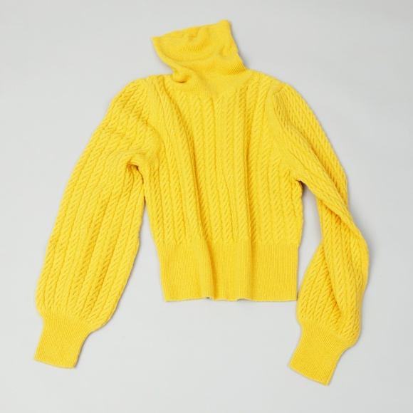 NWT ALC Mustard Yellow Turtleneck Sweater - Picture 1 of 7